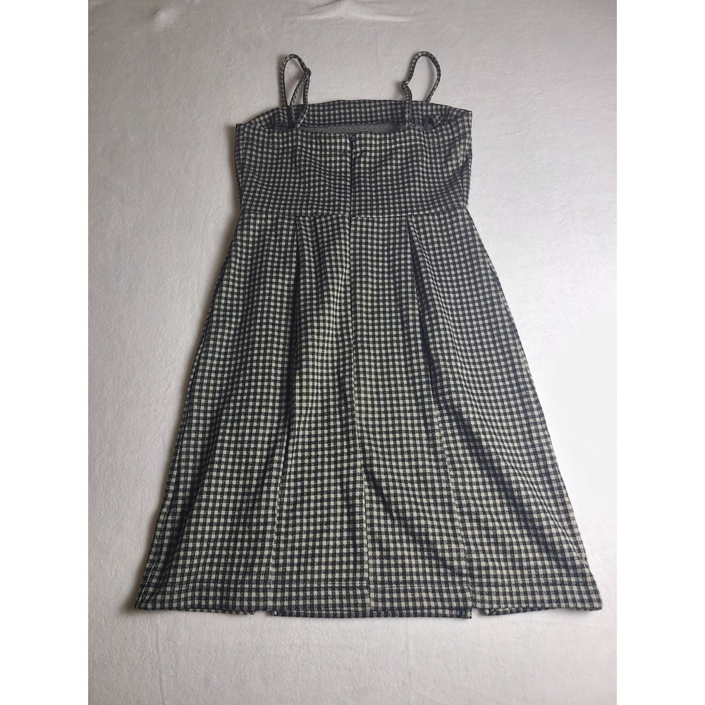 Altar'd State Gingham Mini Dress W Sm Black White Plaid Spaghetti Strap Academia